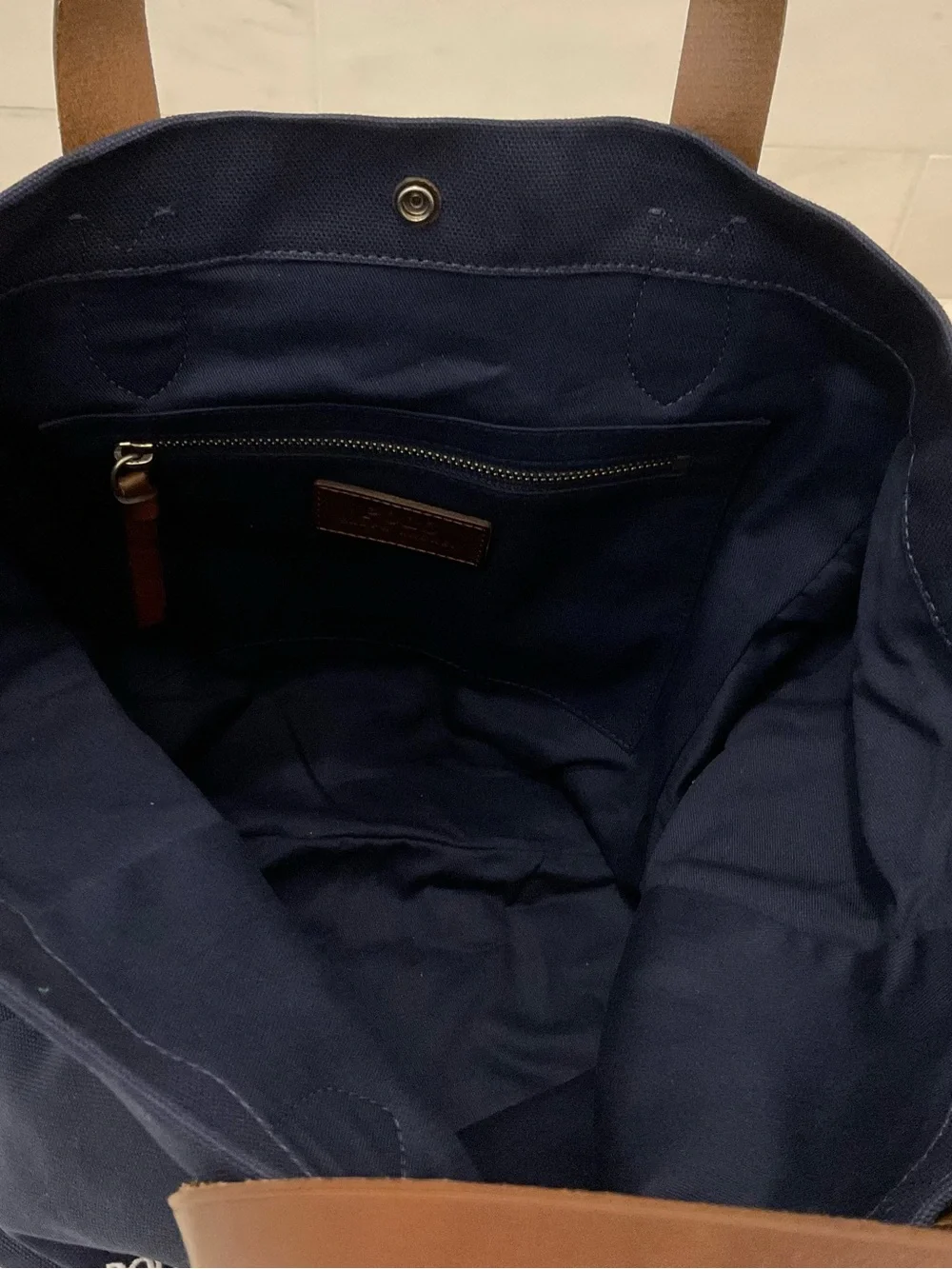 Polo Ralph Lauren Navy Blue HERITAGE BEAR Canvas Embroidered SHOPPER Tote Bag